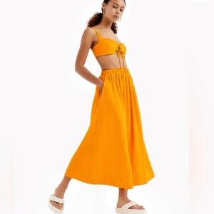 For Love And Lemons Vibrant Orange A-Line Skirt